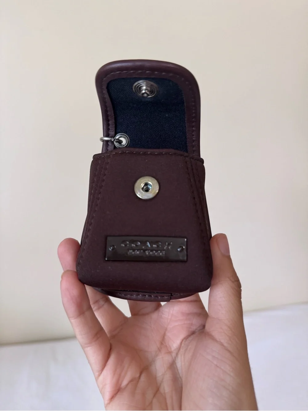 Vintage Coach Neoprene Mini Backpack Key Fob (6281) in Mahogany Brown